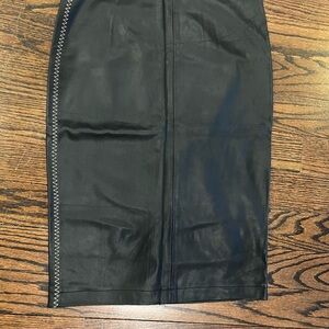 Zara Black Midi Skirt with Stitch Detail